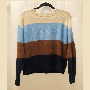 H&M Striped Fall Sweater Brown Blue Navy 🤎💙